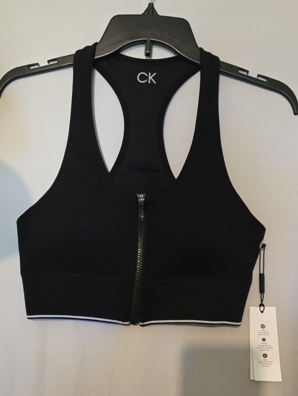 Cavin klein Preformance Zipper Sports Bra Size XL